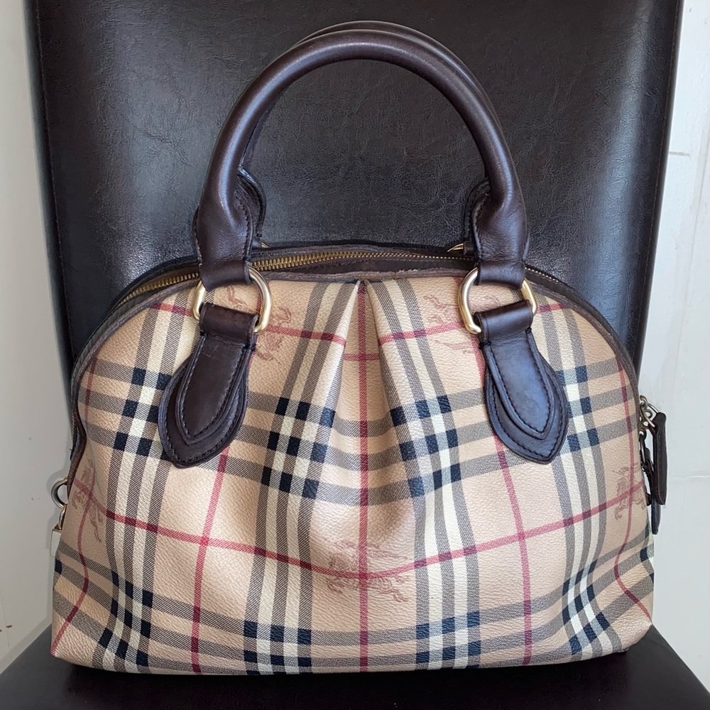 Burberry Check Haymarket Bowlers Bag